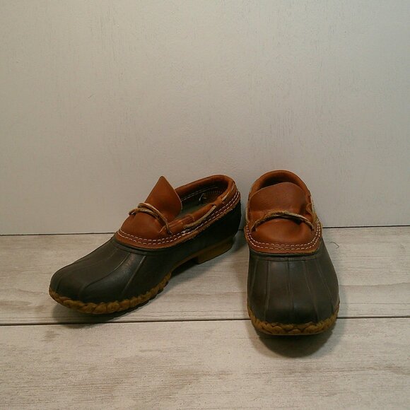 L.L. Bean Shoes - Women's Bean Boots, Rubber Mocs Tan Leather, Brown Boot Size 6.5